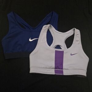Nike Sports Bras - Blue & Light Gray with Purple Stripe B1